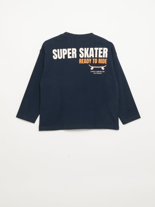 Camiseta de manga larga con parches delante y detrás - Kiabi