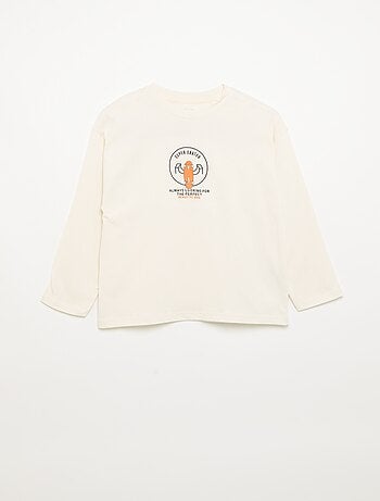 Camiseta de manga larga con parches delante y detrás