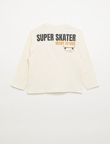 Camiseta de manga larga con parches delante y detrás