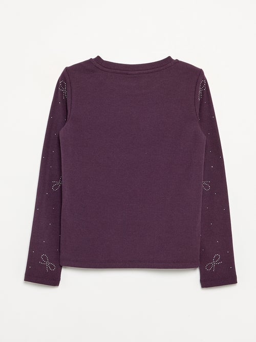 Camiseta de manga larga con pedrería - Kiabi