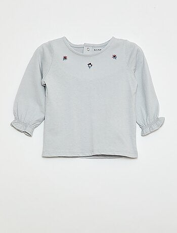 Camiseta de manga larga con puños con volantes