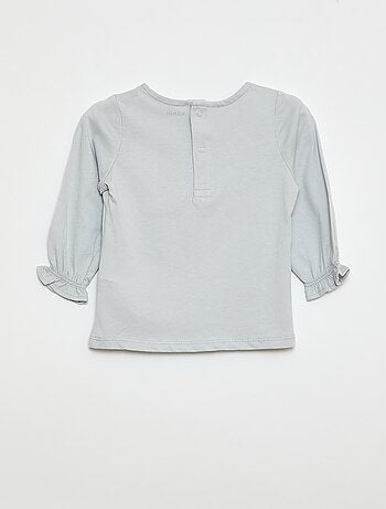 Camiseta de manga larga con puños con volantes