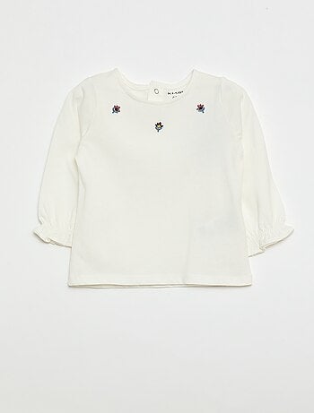 Camiseta de manga larga con puños con volantes