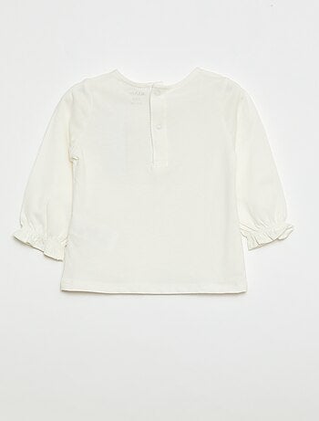 Camiseta de manga larga con puños con volantes