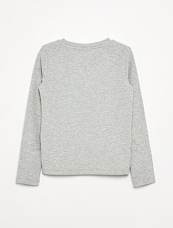 Camiseta de manga larga con pedrería