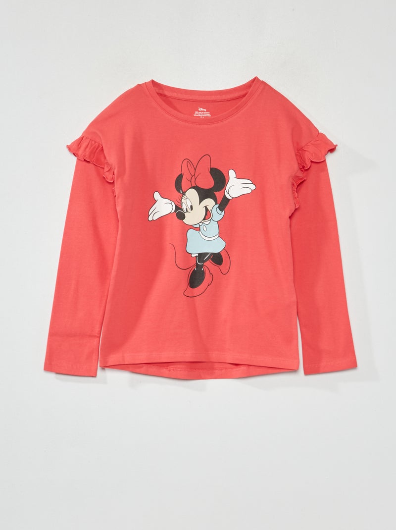 Camiseta de manga larga con volantes 'Minnie' ROSA - Kiabi