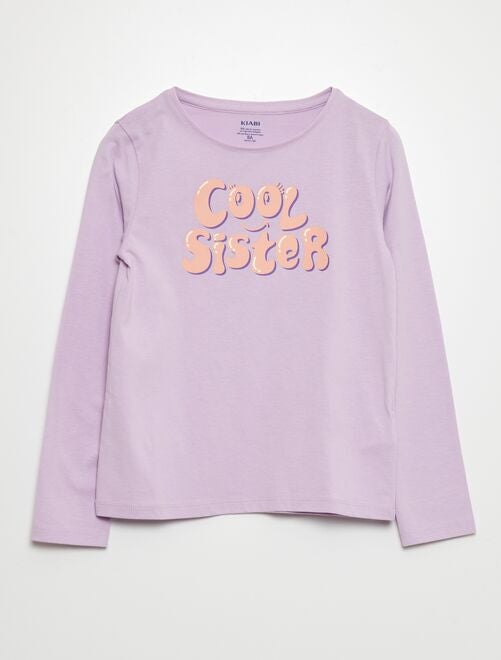 Camiseta de manga larga 'cool sister' - Kiabi