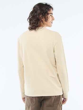 Camiseta de manga larga cuello abotonado