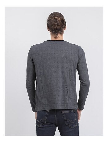 Camiseta de manga larga cuello redondo de puro algodón JACOU