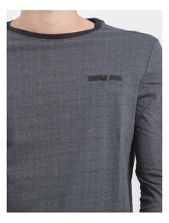 Camiseta de manga larga cuello redondo de puro algodón JACOU