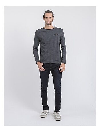 Camiseta de manga larga cuello redondo de puro algodón JACOU