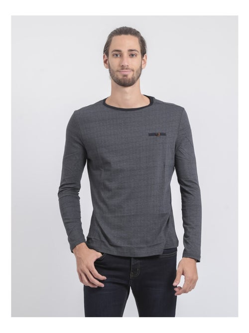 Camiseta de manga larga cuello redondo de puro algodón JACOU - Kiabi