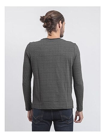 Camiseta de manga larga cuello redondo de puro algodón JACOU
