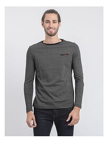 Camiseta de manga larga cuello redondo de puro algodón JACOU