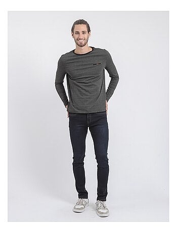 Camiseta de manga larga cuello redondo de puro algodón JACOU