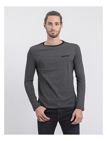 Camiseta de manga larga cuello redondo de puro algodón JACOU