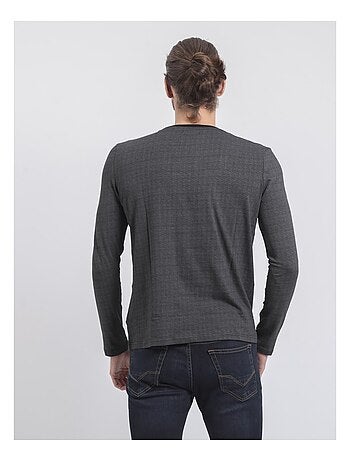 Camiseta de manga larga cuello redondo de puro algodón JACOU