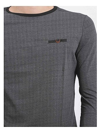 Camiseta de manga larga cuello redondo de puro algodón JACOU