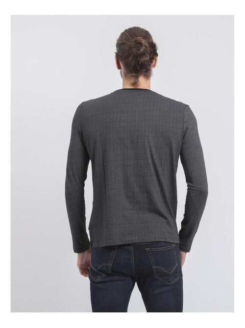 Camiseta de manga larga cuello redondo de puro algodón JACOU - Kiabi Camiseta de manga larga cuello redondo de puro algodón JACOU - Kiabi