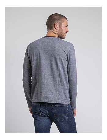 Camiseta de manga larga cuello redondo de puro algodón JARAMOJI