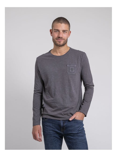 Camiseta de manga larga cuello redondo de puro algodón JAVELOTI - Kiabi