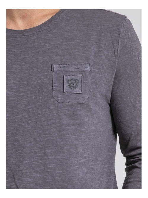 Camiseta de manga larga cuello redondo de puro algodón JAVELOTI - Kiabi