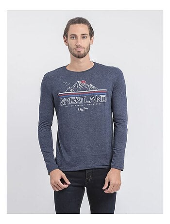 Camiseta de manga larga cuello redondo de puro algodón JORIMUX