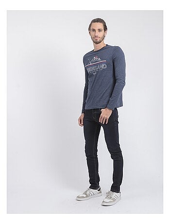 Camiseta de manga larga cuello redondo de puro algodón JORIMUX