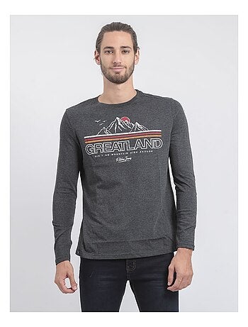 Camiseta de manga larga cuello redondo de puro algodón JORIMUX