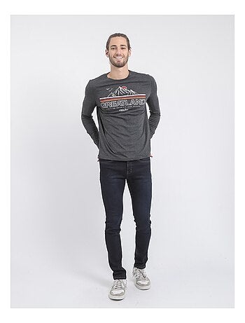 Camiseta de manga larga cuello redondo de puro algodón JORIMUX