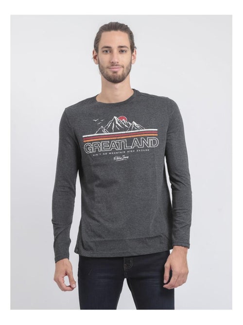 Camiseta de manga larga cuello redondo de puro algodón JORIMUX - Kiabi
