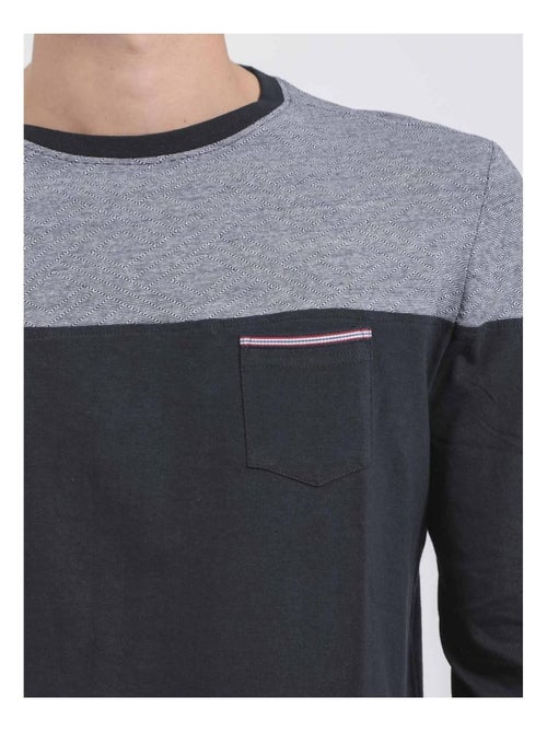 Camiseta de manga larga cuello redondo de puro algodón JUPINEL - Kiabi