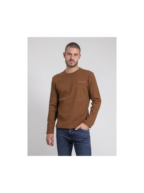 Camiseta de manga larga cuello redondo texturizado JOVICTOR - Kiabi