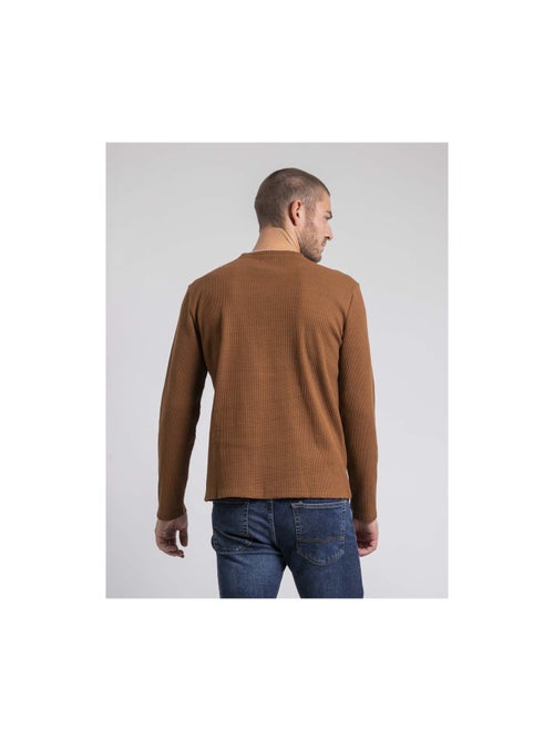 Camiseta de manga larga cuello redondo texturizado JOVICTOR - Kiabi