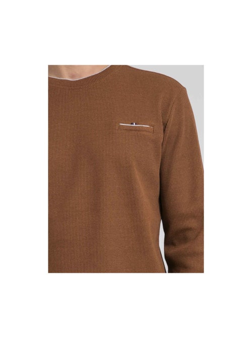Camiseta de manga larga cuello redondo texturizado JOVICTOR - Kiabi