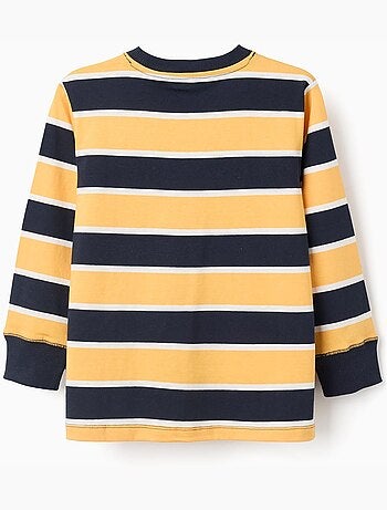 Camiseta de manga larga de algodón a rayas