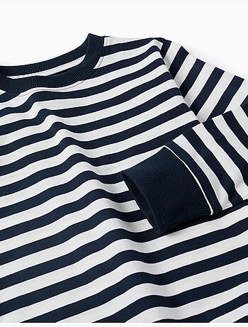 Camiseta de manga larga de algodón a rayas