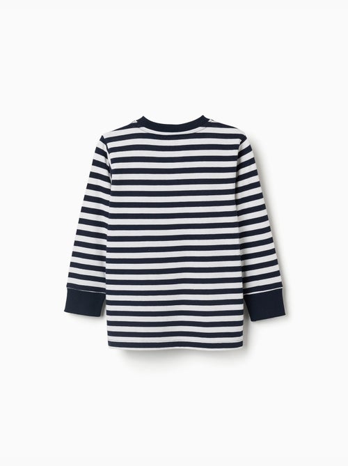 Camiseta de manga larga de algodón a rayas - Kiabi