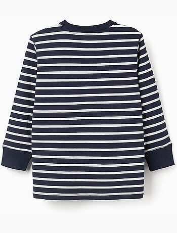 Camiseta de manga larga de algodón a rayas