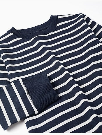 Camiseta de manga larga de algodón a rayas