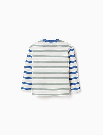 Camiseta de manga larga de algodón a rayas
