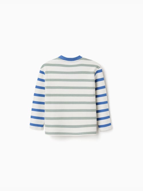 Camiseta de manga larga de algodón a rayas - Kiabi Camiseta de manga larga de algodón a rayas - Kiabi