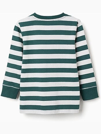 Camiseta de manga larga de algodón a rayas