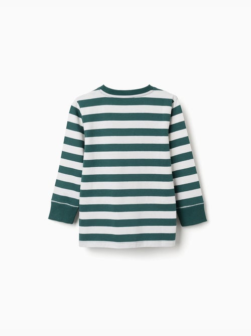 Camiseta de manga larga de algodón a rayas - Kiabi