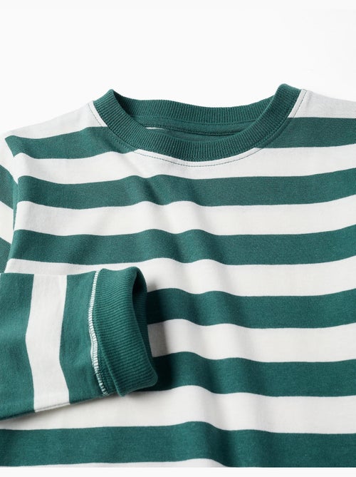 Camiseta de manga larga de algodón a rayas - Kiabi