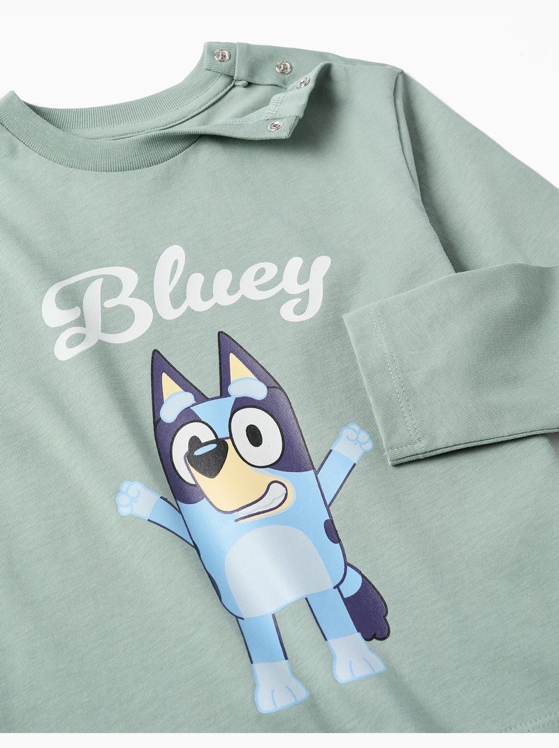 Camiseta de manga larga de algodón Bluey Verde - Kiabi