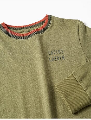 Camiseta de manga larga de algodón Cactus Garden