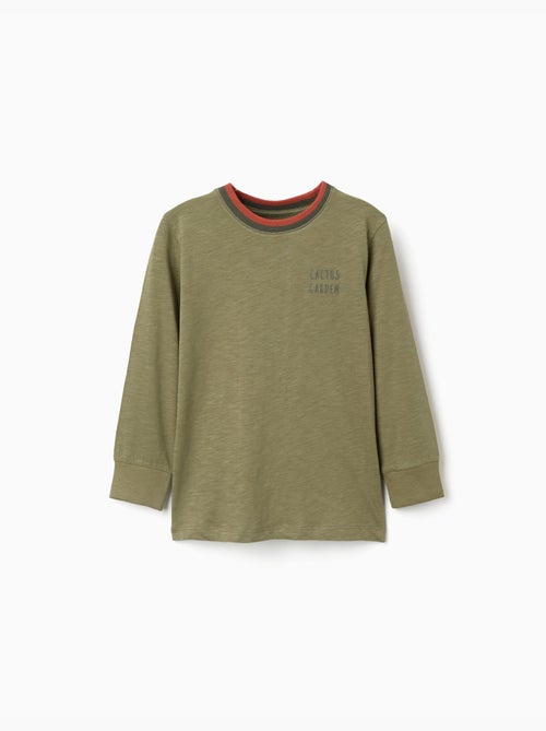 Camiseta de manga larga de algodón Cactus Garden - Kiabi