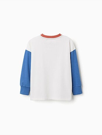 Camiseta de manga larga de algodón con bolsillo