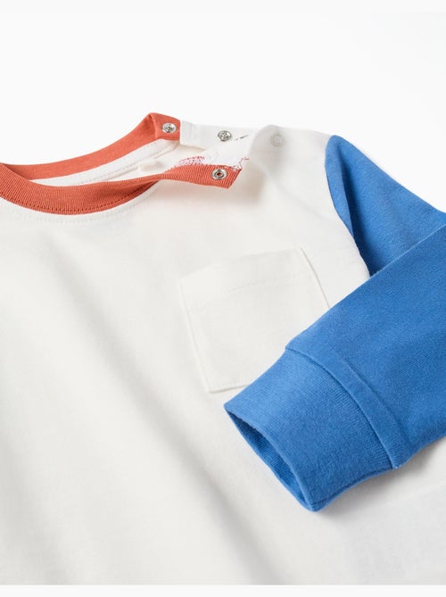 Camiseta de manga larga de algodón con bolsillo - Kiabi Camiseta de manga larga de algodón con bolsillo - Kiabi
